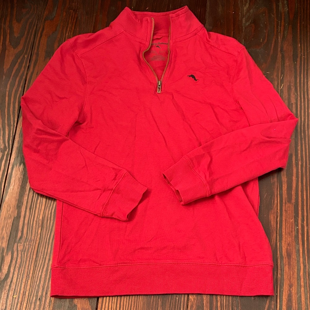 Tommy Bahama Men's Red Zip-Up Sweater
